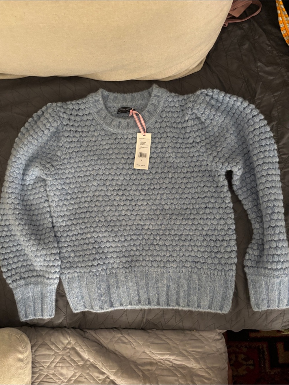 Vineyard Vines Light Blue Pop Corn Stitch Sweater